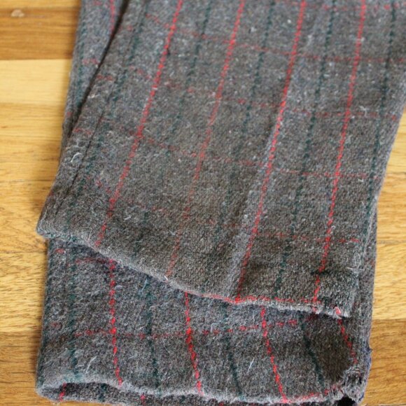 Vintage A-Kay Wool Plaid Windowpane Hunting Logging Work Pants Men's 36x28 - Picture 6 of 11